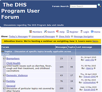 User Forum Screen shot