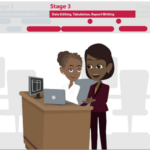 Stage 3 of DHS surveys includes data editing, tabulation, and report writing.